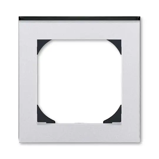 rámeček jednonásobný s otvorem 55x55; titanová/kouř. černá, design LEVIT M